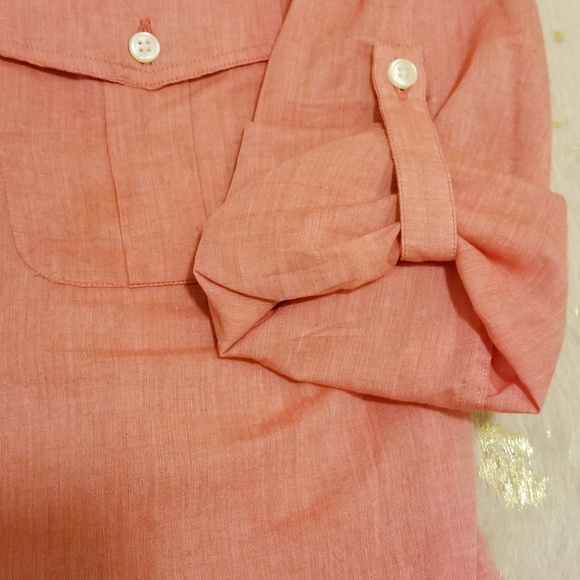 J Crew Salmon Pink Button Up - Picture 7 of 8